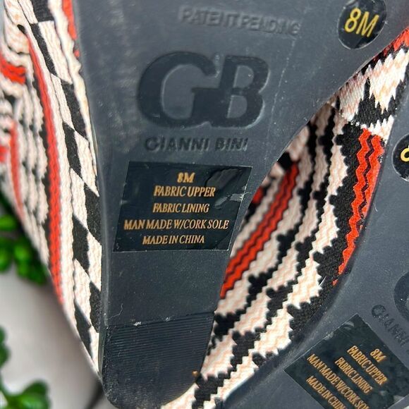 Gianni Bini Boho Hippie Zig Zag Wedges Sandals Shoes Heels Size 8 - Picture 6 of 7